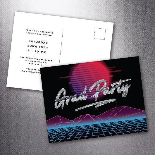 Retro 80's New Wave Graduation Grad Party Invite