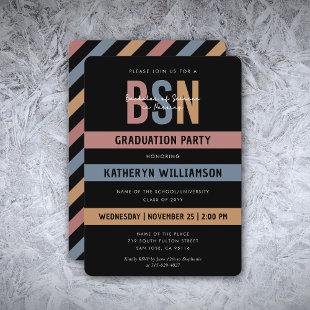 Retro BSN Nursing School Graduation RN   Invitation