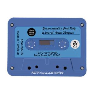 Retro Cassette Graduation Party Invitation Magnet