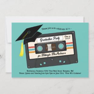 Retro Cassette Mixed Tape Graduation Party Invitation