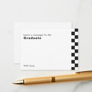 Retro Checkered  Message for Graduate Enclosure Card