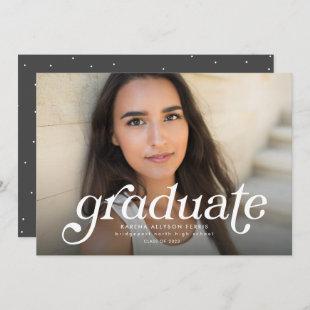 Retro  graduate one-photo personalized graduation announcement