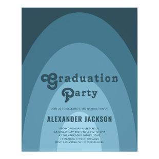 Retro Graduation Party Blue Budget Flyer