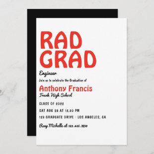 Retro Typography Virtual Graduate Party Invitation