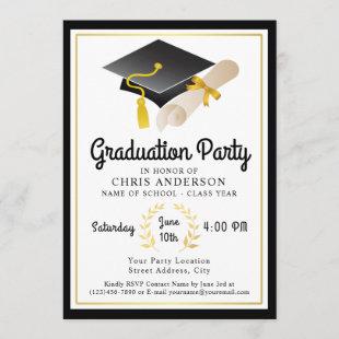 Retro Vibe Graduation Party Invitation