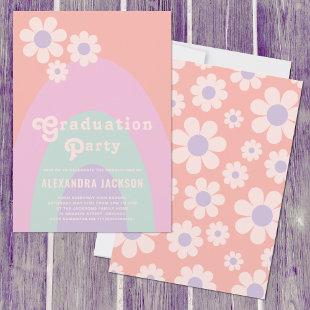 Retro Vintage Graduation Party Pastel Invitation