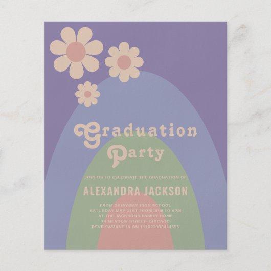 Retro Vintage Pastel Graduation Party Budget Flyer
