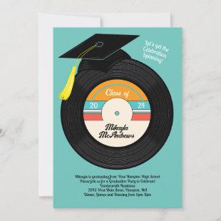 Retro Vinyl Record Graduation Party Invitation