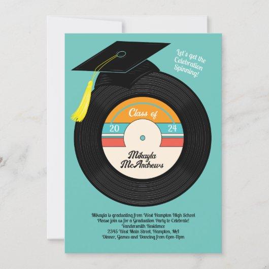 Retro Vinyl Record Graduation Party Invitation