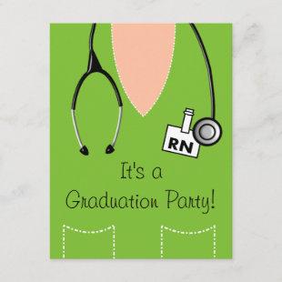 RN Nurse Graduation Invitation Scrub #39