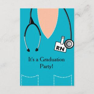 RN Nurse Graduation Invitation Scrub Top #51