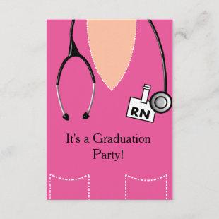 RN Nurse Graduation Invitation Scrub Top #55
