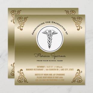 RN Nurse Graduation Party | Gold Pinning Ceremony Invitation