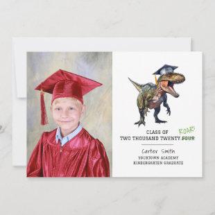 Roar Class of 2024 Kids Dinosaur Graduation Photo Card