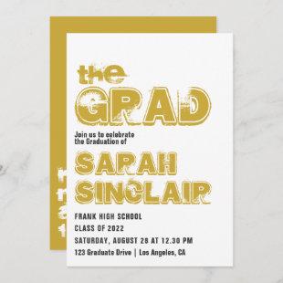 Rock Grunge Typography Graduation Party Invitation