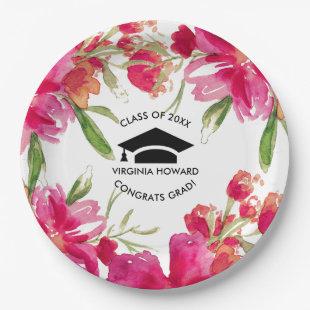 Romantic Flowers | Graduation Party Paper Plates