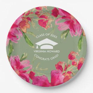 Romantic Flowers | Graduation Party Paper Plates