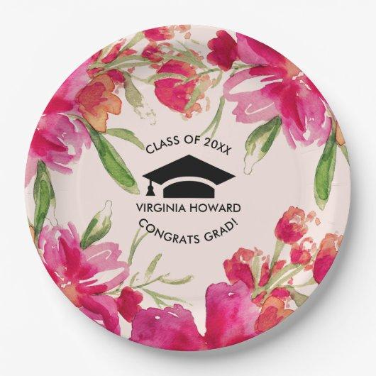 Romantic Flowers | Graduation Party  Paper Plates