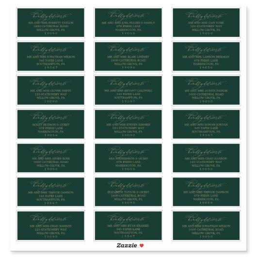 Romantic Gold and Green Guest Address Labels