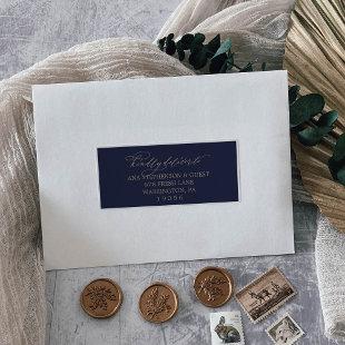 Romantic Gold and Navy Guest Address Labels