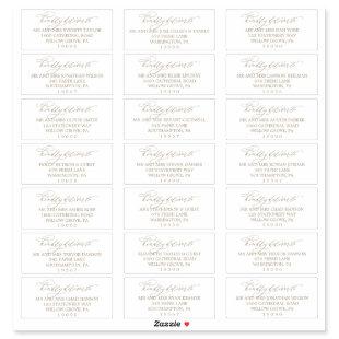 Romantic Gold Calligraphy Guest Address Labels