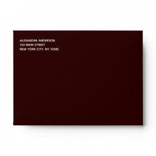 Romantic Red Burgundy Minimalist Colored Envelope