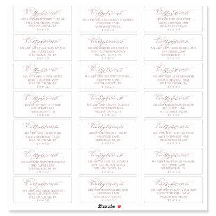Romantic Rose Gold Calligraphy Guest Address Label