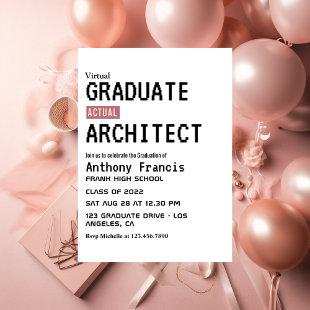 Rose Gold and Blush Pink Virtual Graduation Invitation