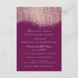 Rose Gold Faux Glitter Bridal Shower Sweet 16th Invitation