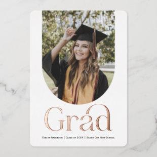 Rose gold Grad, Modern Graduation announcement
