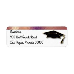 Rose Gold Graduation Cap Label