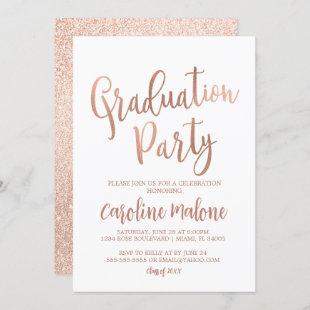 Rose Gold Graduation Party Invitation