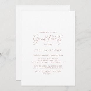 Rose Gold Idyllic Stylish Calligraphy Grad Party   Invitation