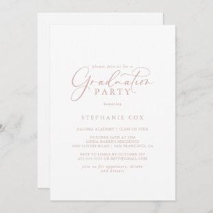 Rose Gold Idyllic Stylish Graduation Party Invitation