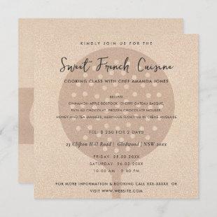 ROSE GOLD SPOON FORK COOKING CLASS INVITE TEMPLATE