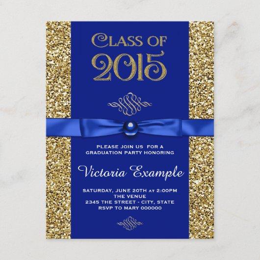 Royal Blue and Gold Graduation Announcements