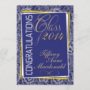 Royal Blue and Yellow Graduation Invitation