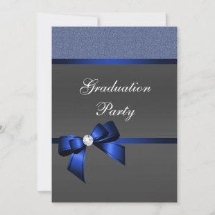 Royal Blue & Black Graduation Party      Invitation