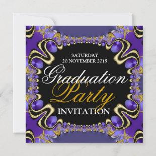 Royal Diva Purple Graduation Party Invitations
