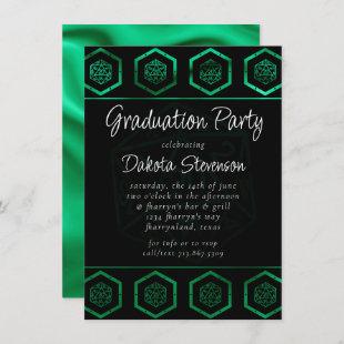 RPG Green Dice | Fantasy Tabletop PnP Graduation Invitation