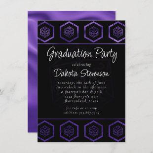 RPG Purple Dice | Fantasy Tabletop Graduation Invitation