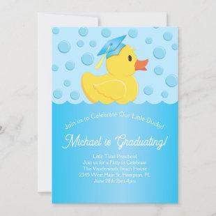 Rubber Ducky Preschool Graduation Party Elementary Invitation