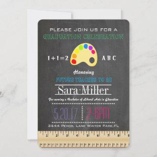 Ruler & Paint Teacher Graduation Invitation