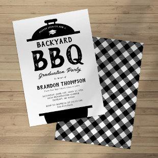 Rustic Backyard BBQ Graduation Party Invitation