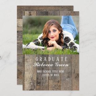 rustic barn wood western country graduation party invitation