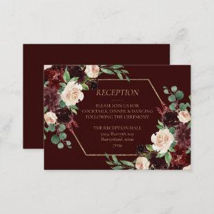 Rustic Bloom | Terracotta and Marsala Reception Enclosure Card