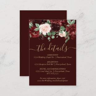 Rustic Bloom | Terracotta and Marsala Red Floral Enclosure Card