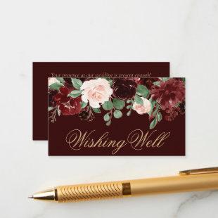 Rustic Bloom | Terracotta and Marsala Wishing Well Enclosure Card