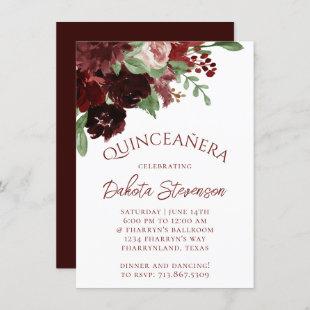 Rustic Blooms | Terracotta and Marsala Red Bouquet Invitation