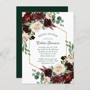 Rustic Blooms | Terracotta and Marsala Red Shower Invitation